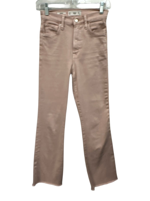 MNG by Mango Size XS Blush Pink Cotton Denim Straight Leg Frayed Jeans Blush Pink / XS