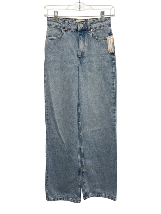 Sezane Size XS / 32 Light Wash Cotton Denim Straight Leg Jeans Light Wash / XS / 32