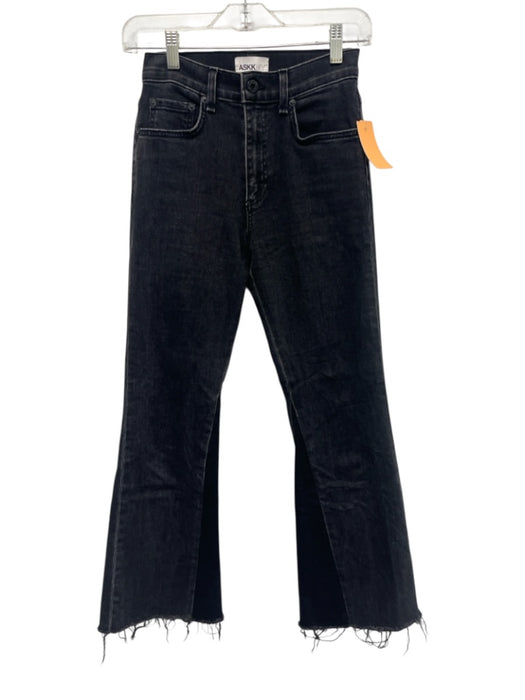 ASKK NY Size 24 Black & Gray Cotton Denim High Rise Color Block Straight Jeans Black & Gray / 24