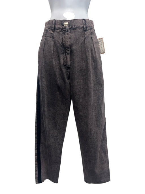 Chanel Size XS / 34 Pink & Black Cotton Denim Faded Pleated Tuxedo Stripe Jeans Pink & Black / XS / 34