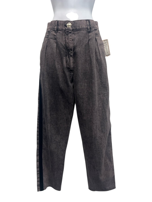 Chanel Size XS / 34 Pink & Black Cotton Denim Faded Pleated Tuxedo Stripe Jeans Pink & Black / XS / 34