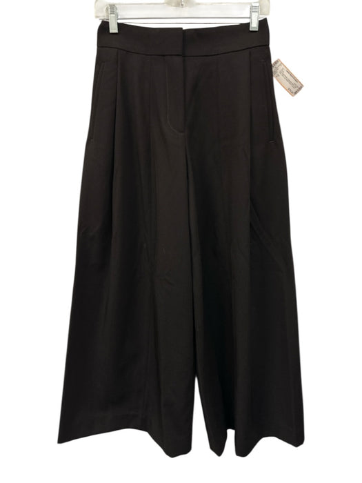 COS Size 2 Chocolate Brown Polyester Blend High Rise Wide Leg Trouser Pants Chocolate Brown / 2