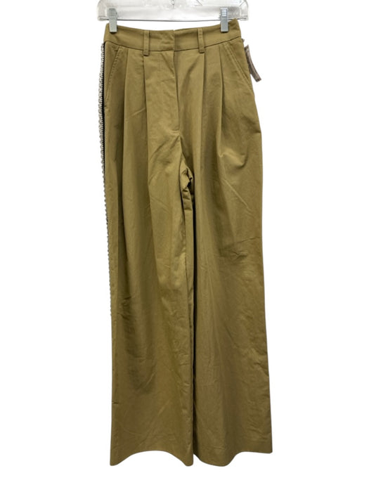 Essentiel Antwerp Size XS / 32 Khaki Beige Cotton Side Stripe Wide Leg Pants Khaki Beige / XS / 32