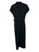 Meshki Size XS Black Polyester Belted Cap Sleeve Mock Neck Midi Dress Black / XS