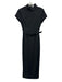 Meshki Size XS Black Polyester Belted Cap Sleeve Mock Neck Midi Dress Black / XS