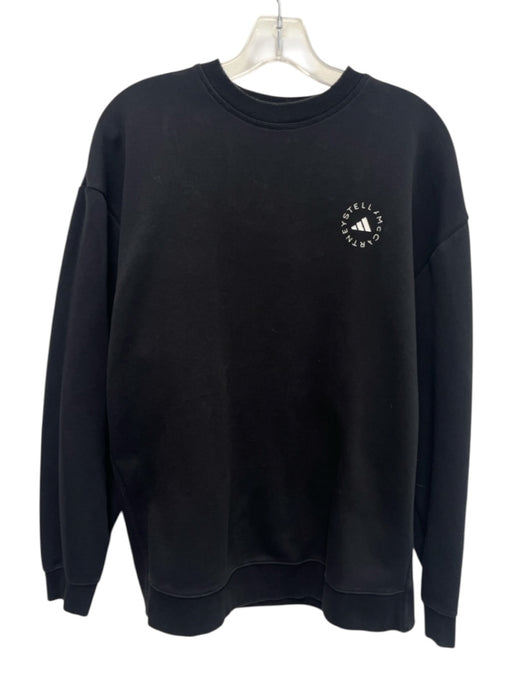 Stella McCartney Adidas Size S Black Cotton Logo Long Sleeve Crew Neck Sweater Black / S