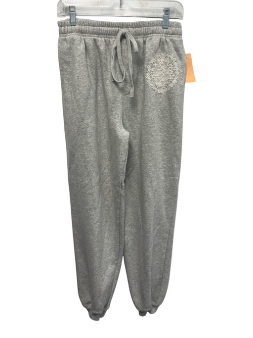 Loveshackfancy Size XXS Light Gray Cotton Blend Heathered Elastic Waist Pants Light Gray / XXS