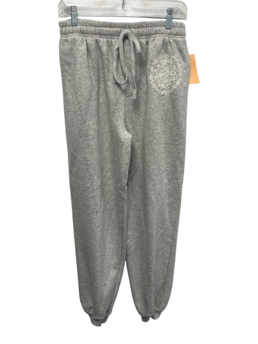 Loveshackfancy Size XXS Light Gray Cotton Blend Heathered Elastic Waist Pants Light Gray / XXS