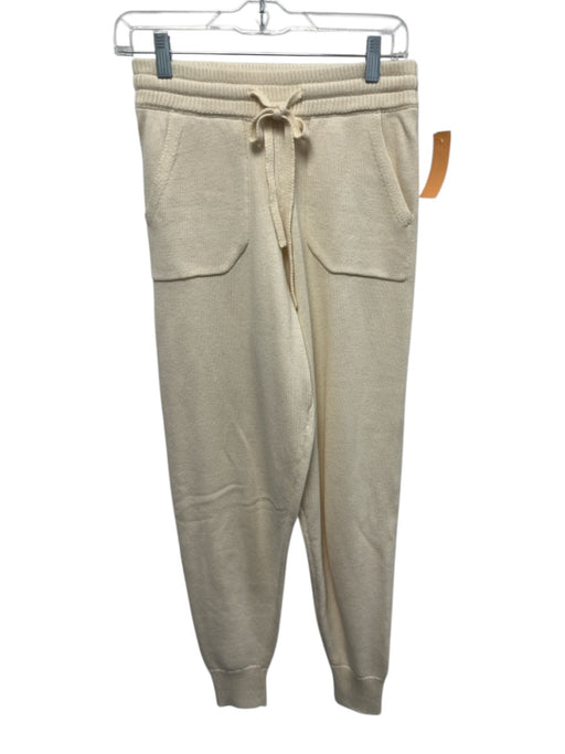 Minnow Size XS Cream White Cotton Elastic Waist Drawstring Sweatpants Knit Pants Cream White / XS