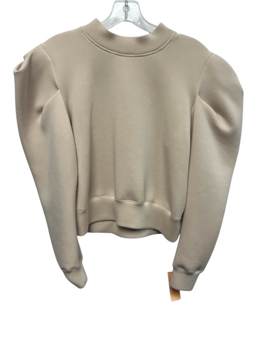 Hunter Bell Size XS Light Beige Rayon Blend Puff Shoulder Long Sleeve Sweater Light Beige / XS