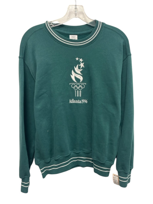 Abercrombie & Fitch Size XS Teal Green & White Cotton Embroidered Sweater Teal Green & White / XS