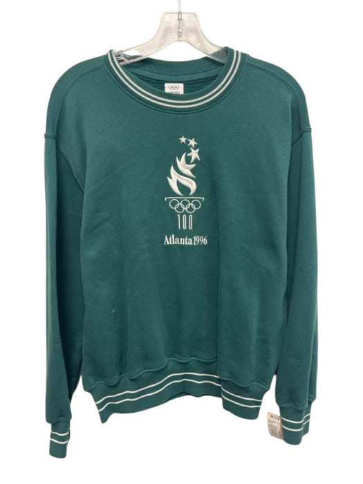 Abercrombie & Fitch Size XS Teal Green & White Cotton Embroidered Sweater Teal Green & White / XS