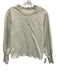 Frame Size S Light Gray & Beige Cotton Sweatshirt Scalloped Hem Sweater Light Gray & Beige / S