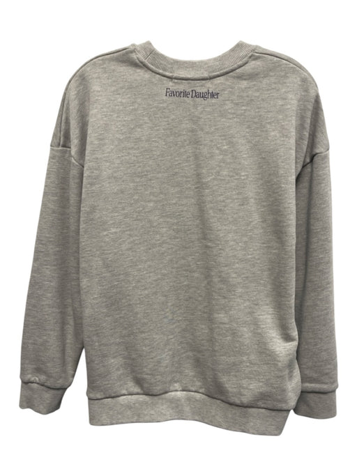 Favorite Daughter Size M Gray & Navy Cotton Blend Crew Neck Long Sleeve Sweater Gray & Navy / M