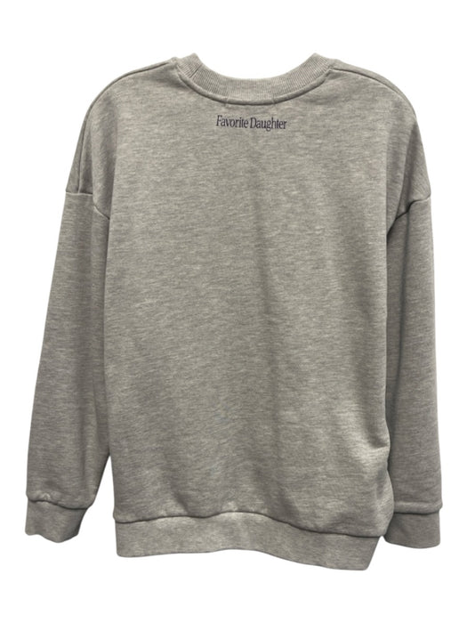 Favorite Daughter Size M Gray & Navy Cotton Blend Crew Neck Long Sleeve Sweater Gray & Navy / M