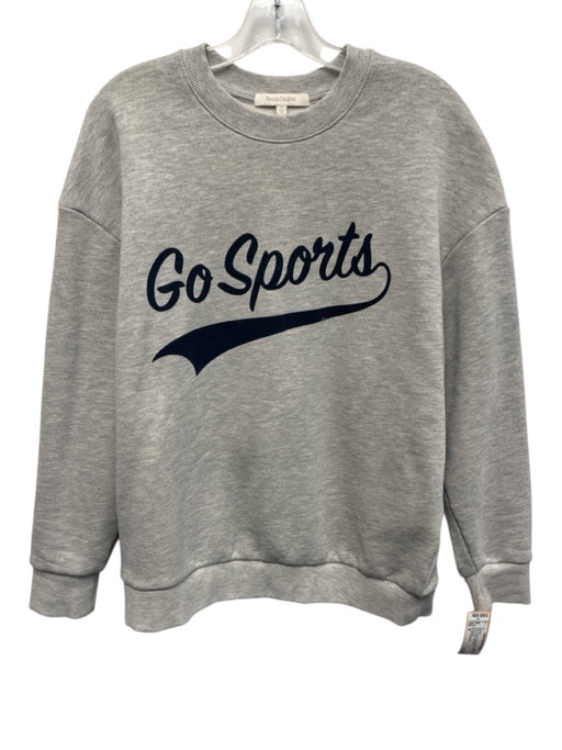 Favorite Daughter Size M Gray & Navy Cotton Blend Crew Neck Long Sleeve Sweater Gray & Navy / M