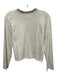 Monrow Size S Light Gray & Taupe Cotton Heathered Contrast Collar Sweater Light Gray & Taupe / S