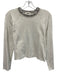 Monrow Size S Light Gray & Taupe Cotton Heathered Contrast Collar Sweater Light Gray & Taupe / S
