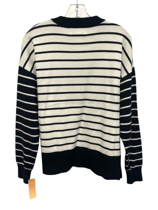 Beach Riot Size S Black & White Rayon Horizontal Stripes Crew Neck Sweater Black & White / S
