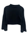 Noli Size S Black Cotton Mock Neck Crop Long Sleeve Sweatshirt Sweater Black / S