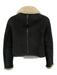 J Crew Collection Size XXS Black & Gray Lamb leather Shearling Crop Suede Jacket Black & Gray / XXS