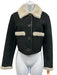 J Crew Collection Size XXS Black & Gray Lamb leather Shearling Crop Suede Jacket Black & Gray / XXS