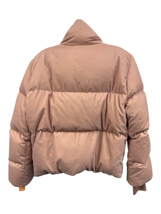 SAM Size XS Blush Pink Polyester Velvet Puffer Snaps Long Sleeve Jacket Blush Pink / XS