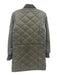 Barbour Size 4 Olive Green & Brown Polyamide Diamond Quilted Knee Length Jacket Olive Green & Brown / 4