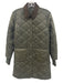 Barbour Size 4 Olive Green & Brown Polyamide Diamond Quilted Knee Length Jacket Olive Green & Brown / 4