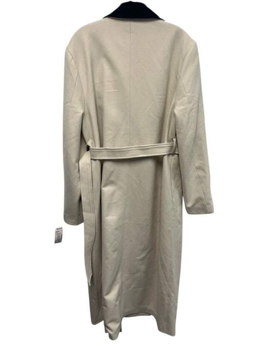 Lioness Size S Cream & Black Polyester Contrast Collar Trench Maxi Belted Coat Cream & Black / S