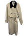 Lioness Size S Cream & Black Polyester Contrast Collar Trench Maxi Belted Coat Cream & Black / S