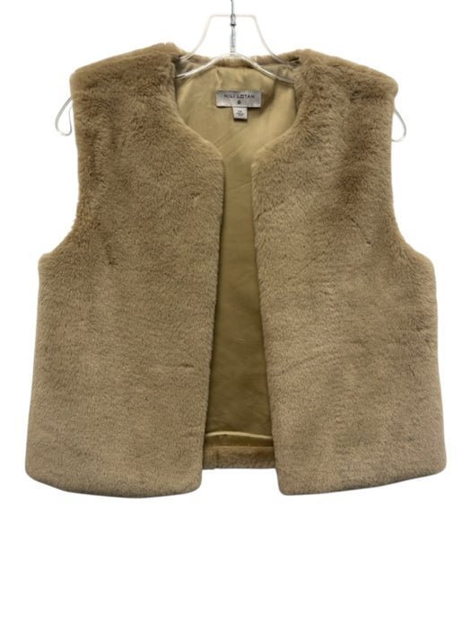 Target Collab Size XS Beige Faux Fur Open Front Vest Beige / XS