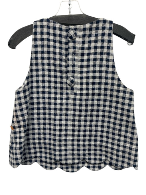Lisa Marie Fernandez Size 0 Navy Blue & White Cotton Blend Gingham Crop Pant Set Navy Blue & White / 0