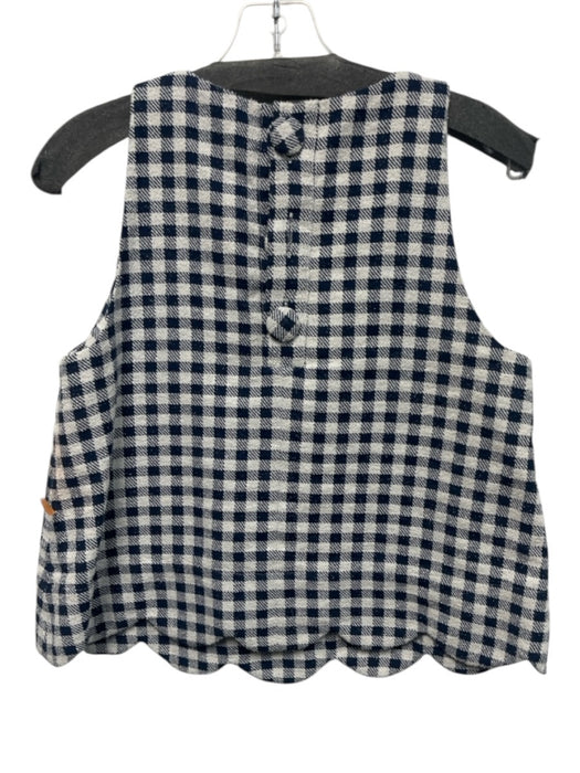 Lisa Marie Fernandez Size 0 Navy Blue & White Cotton Blend Gingham Crop Pant Set Navy Blue & White / 0