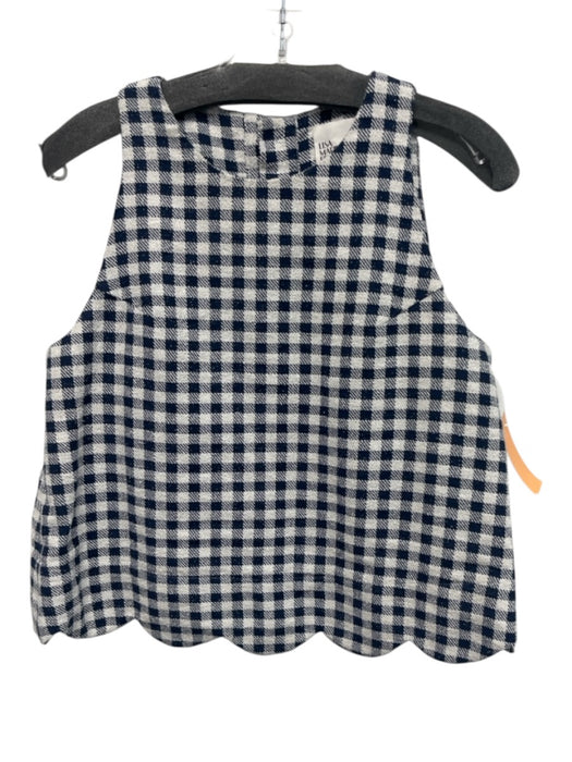 Lisa Marie Fernandez Size 0 Navy Blue & White Cotton Blend Gingham Crop Pant Set Navy Blue & White / 0