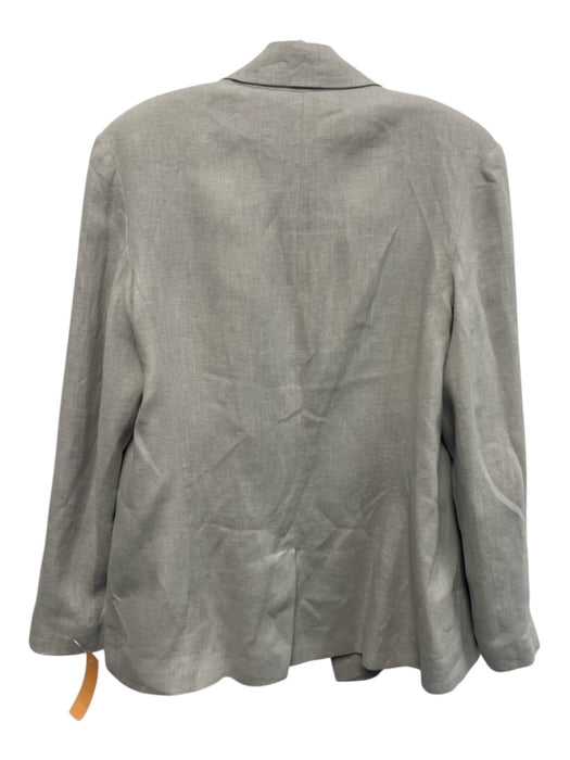 Sleeper Size XXS Light Gray Linen Open Front Long Sleeve Blazer Trouser Pant Set Light Gray / XXS