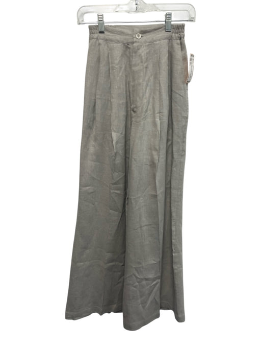 Sleeper Size XXS Light Gray Linen Open Front Long Sleeve Blazer Trouser Pant Set Light Gray / XXS