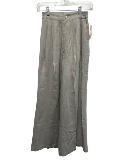 Sleeper Size XXS Light Gray Linen Open Front Long Sleeve Blazer Trouser Pant Set Light Gray / XXS