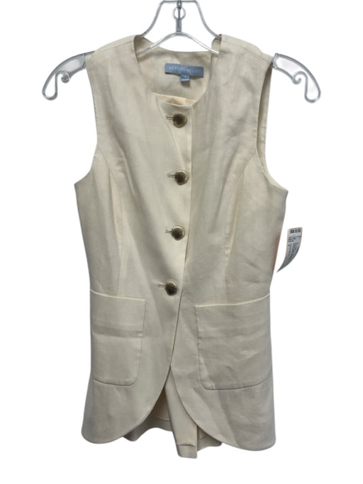 Antonio Melani Size 0 Cream Beige Maxi Skirt Sleeveless Shell buttons Skirt Set Cream Beige / 0