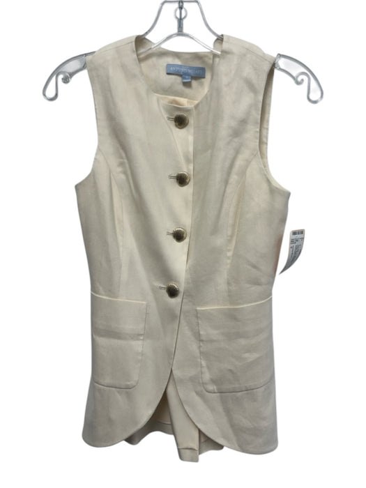 Antonio Melani Size 0 Cream Beige Maxi Skirt Sleeveless Shell buttons Skirt Set Cream Beige / 0