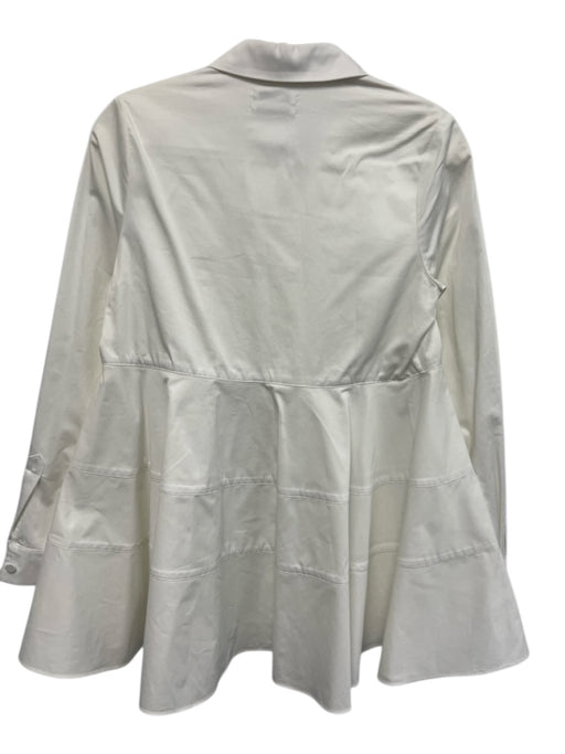 Co. Collections Size XS White Cotton Button Collared Long Sleeve Flare Dress White / XS