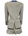 Veronica Beard Size 0 Cream & Black Cotton Horizontal Stripes Trim Short Set Cream & Black / 0