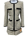 Veronica Beard Size 0 Cream & Black Cotton Horizontal Stripes Trim Short Set Cream & Black / 0