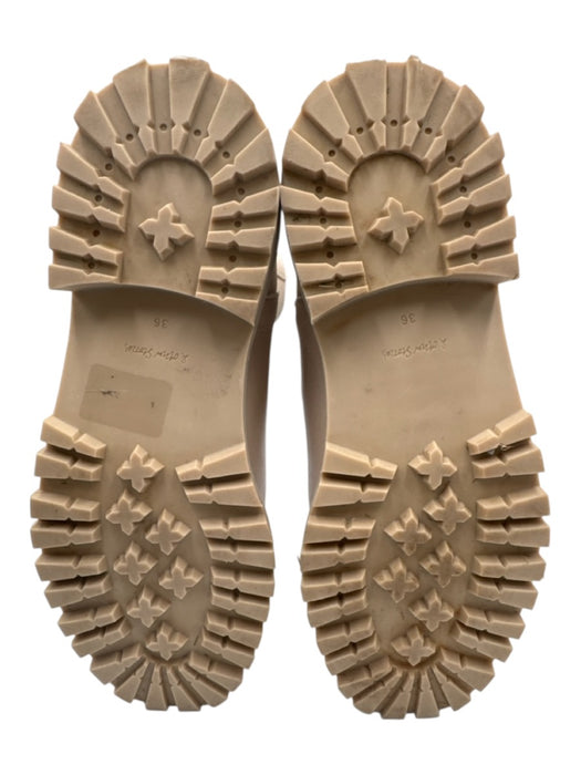 & Other Stories Shoe Size 6 Light Beige Leather Chelsea Calf High Lug Sole Boots Light Beige / 6