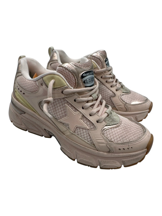 Golden Goose Shoe Size 36 Blush Pink Leather & Rubber Mesh Detail Star Sneakers Blush Pink / 36