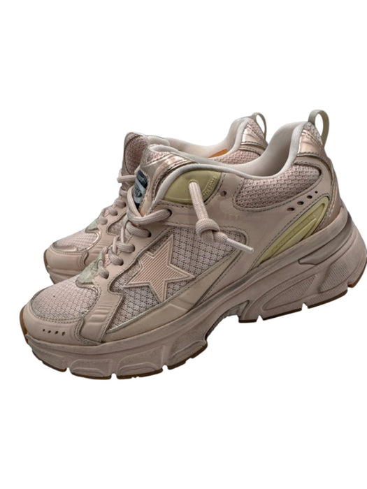 Golden Goose Shoe Size 36 Blush Pink Leather & Rubber Mesh Detail Star Sneakers Blush Pink / 36
