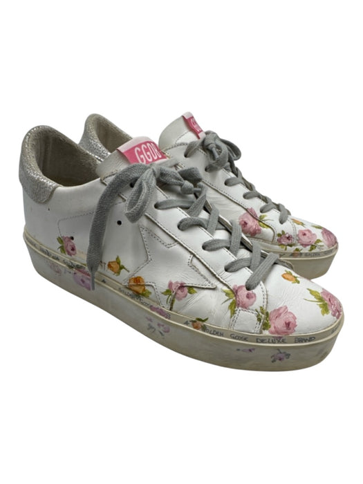 Golden Goose Shoe Size 37 White, Pink, Green Leather Rubber Sole Sneakers White, Pink, Green / 37