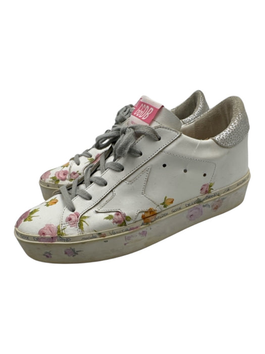 Golden Goose Shoe Size 37 White, Pink, Green Leather Rubber Sole Sneakers White, Pink, Green / 37