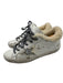 Golden Goose Shoe Size 37 White, Cream, Black Leather & Shearling Laces Sneakers White, Cream, Black / 37