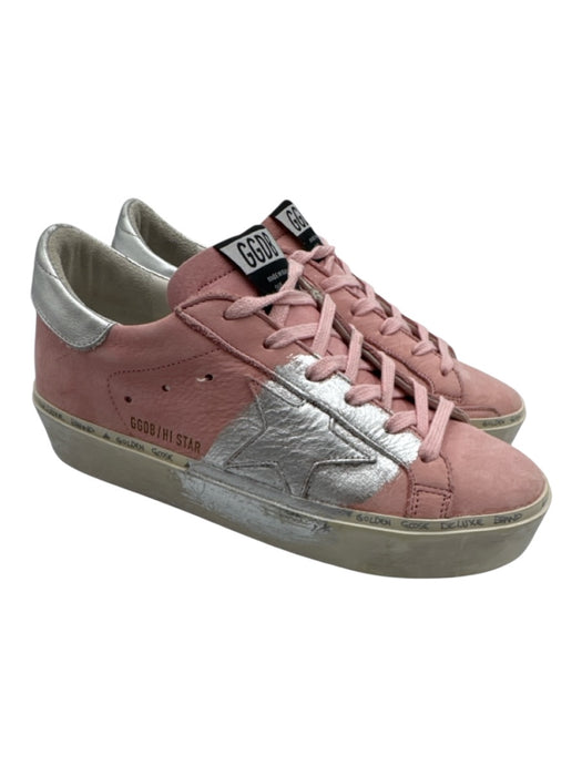 Golden Goose Shoe Size 37 Pink & Silver Suede & Leather star Platform Sneakers Pink & Silver / 37